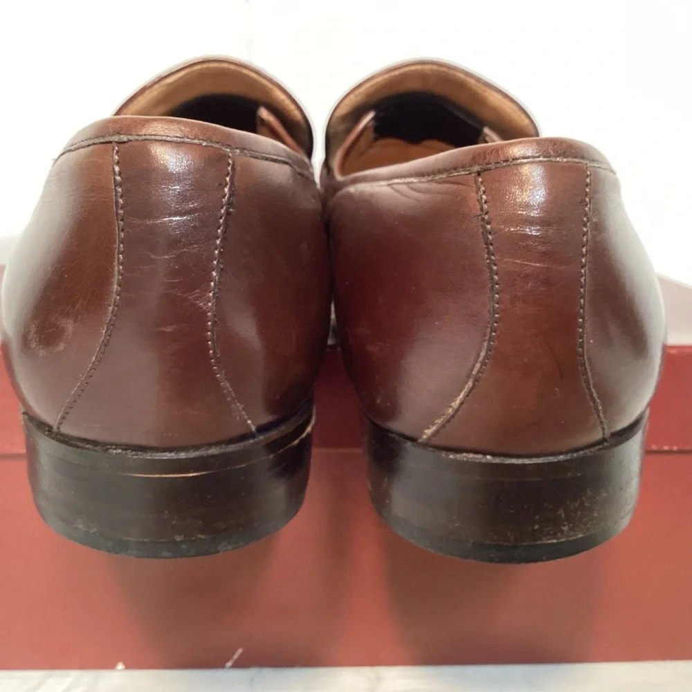 Peter Lord Vintage Mens Brown Leather Loafers Made in Italy Men's size 8 1/2